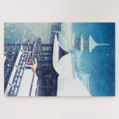 Puzzle ukiyoe - hasui - m07 - Neige du printemps - (Horizontal)