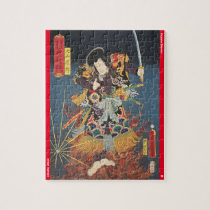 Puzzle ukiyoe - Inuyama Dōsetsu - magicien japonais -