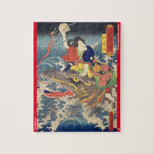 Puzzle ukiyoe - Shiragikumaru - magicien japonais -