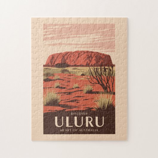 Puzzle Uluru Australia Travel Art Vintage (Vertical)