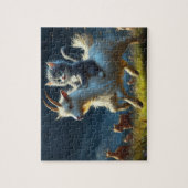 Puzzle Un adorable chat chevauchant une chèvre (Vertical)