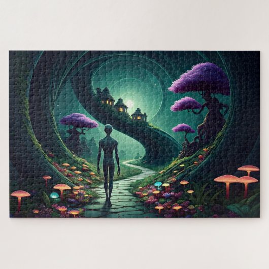 Puzzle Un Alien solitaire marche le sentier à travers un (Horizontal)