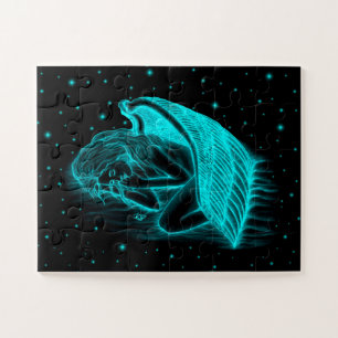 Puzzle Un Angel endormi, Noir et Vert Design