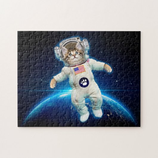 Puzzle Un astronaute de chat dans l'espace (Horizontal)