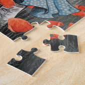 Puzzle un astronaute en robe bleue se promenant dans des  (Côté)