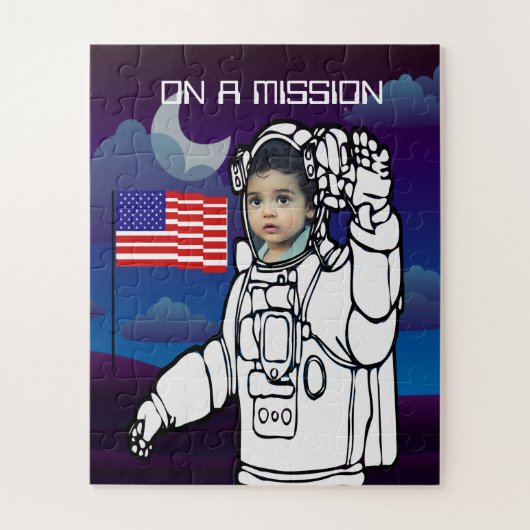 Puzzle Un astronaute sur la lune Un garçon de l'espace ex (Vertical)