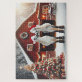Puzzle Un baiser de Noël de deux chevaux (Vertical)