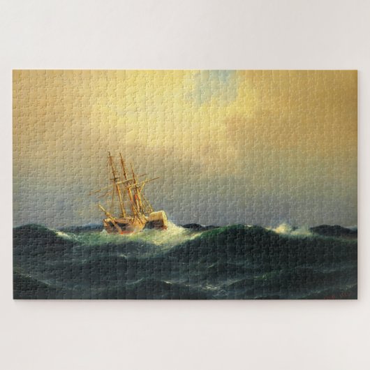 Puzzle Un bateau à vapeur dans une tempête dans l'océan A (Horizontal)