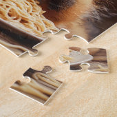 Puzzle Un bébé renard roux adorable mangeant des spaghett (Côté)