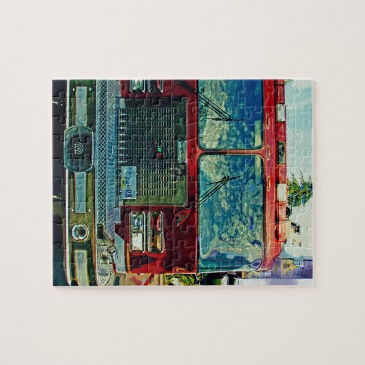 Puzzle Un cadeau d'art pour un pompier rouge (Horizontal)