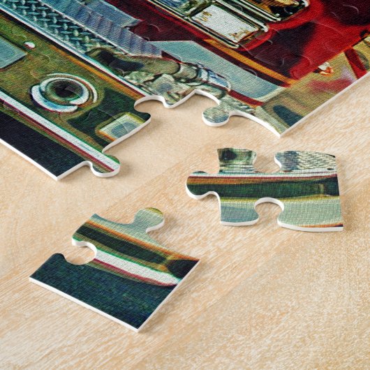 Puzzle Un cadeau d'art pour un pompier rouge (Côté)