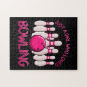 Puzzle Un Cadeau De Bowling Pour Filles Femmes Bowling Je (Horizontal)