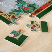 Puzzle Un cadre en verre avec Feuilles Holly (Côté)