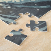 Puzzle Un camion rouge dans un marché de Noël (Côté)