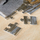 Puzzle Un canard Turquoise à ailes vertes à l'étang (Côté)