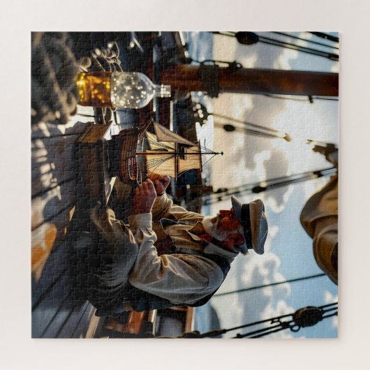 Puzzle Un capitaine construit un navire dans une bouteill (Horizontal)