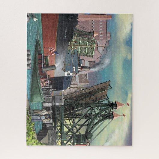 Puzzle Un cargo des Grands Lacs traverse Buffalo Jack (Vertical)
