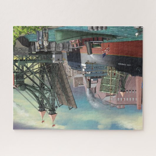 Puzzle Un cargo des Grands Lacs traverse Buffalo Jack (Horizontal)