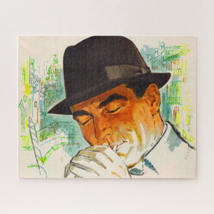 Puzzle Un casquette de Stetson allume une cigarette