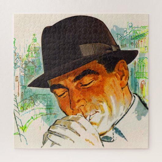 Puzzle Un casquette de Stetson allume une cigarette (Vertical)