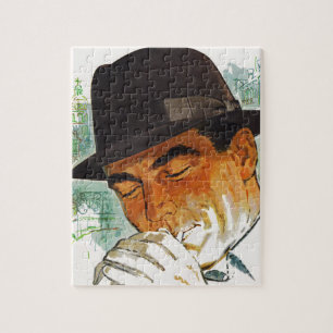Puzzle Un casquette de Stetson allume une cigarette