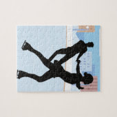 Puzzle Un casse-tête Silhouette Couple Ice Patinage (Horizontal)