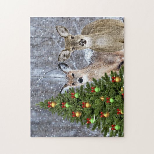 Puzzle Un cerf de Noël difficile (Vertical)