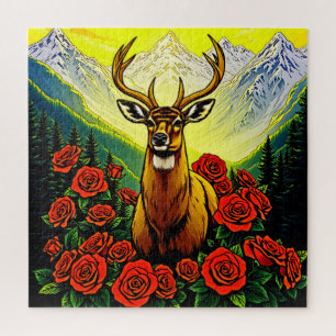 Puzzle Un cerf majestueux à la robe dorée