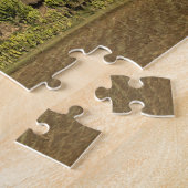 Puzzle Un champ cultivé devant des maisons à toit de chau (Côté)