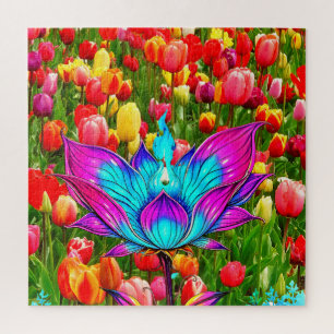 Puzzle Un champ de tulipes