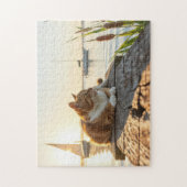 Puzzle Un chat avec les quenouilles (Vertical)