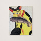 Puzzle Un chat avec un poisson dans sa bouche, du Rudyard (Vertical)