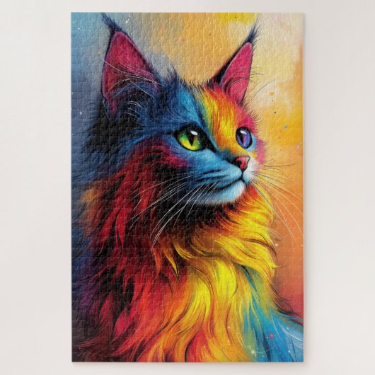 Puzzle Un chat mystique avec une fourrure lumineuse multi (Vertical)