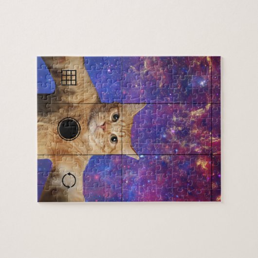 Puzzle Un chat Tabby Rouge prend un selfie dans l'espace (Horizontal)