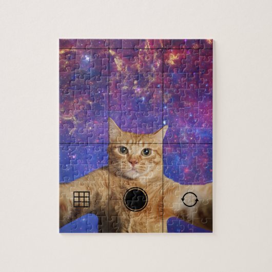 Puzzle Un chat Tabby Rouge prend un selfie dans l'espace (Vertical)