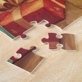 Puzzle Un chaton gingembre dormant au coin d'une cheminée (Côté)