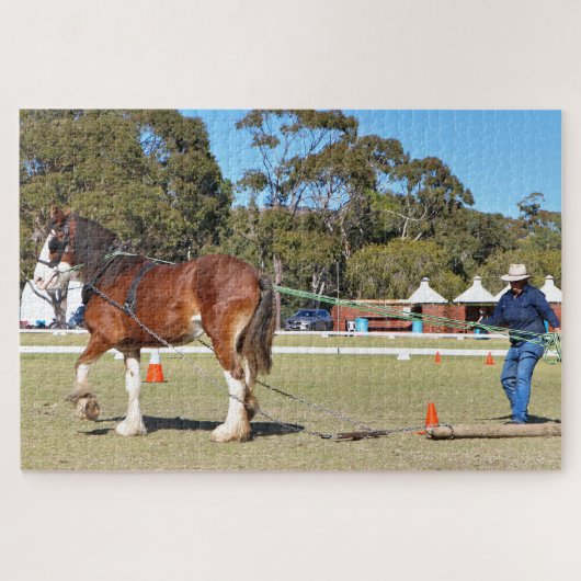 Puzzle Un cheval de Clydesdale dans une compétition de sa (Horizontal)