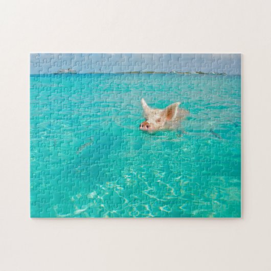 Puzzle Un cochon nage aux Bahamas. (Horizontal)
