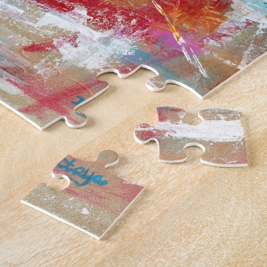 Puzzle Un coeur sans scrupules Art Abstrait Peinture Bleu (Côté)