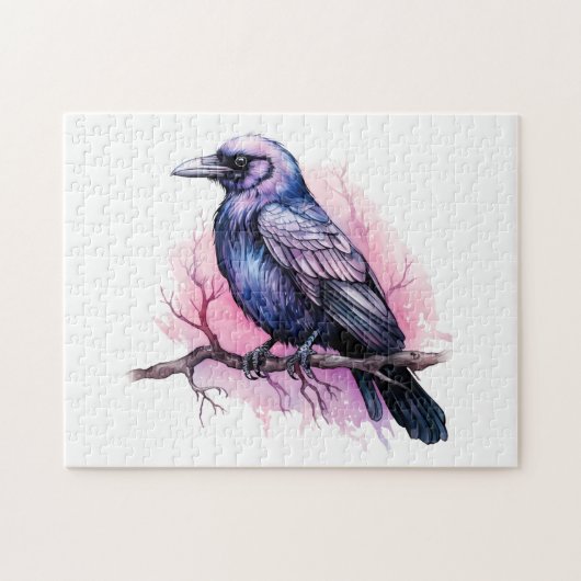 Puzzle Un Corbeau noir sur une branche (Horizontal)