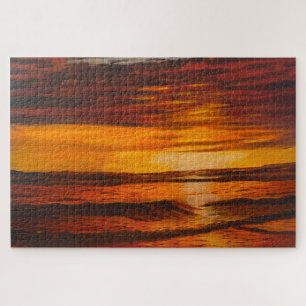 Puzzle Un Coucher De Soleil Orange Brillant, Par Gary Pol