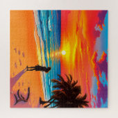 Puzzle Un coucher de soleil tropical à couper le souffle (Horizontal)