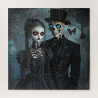 Puzzle Un couple gothique aux yeux brillants