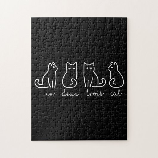 Puzzle Un Deux Trois Cat Abstrait Français Kitty (Vertical)