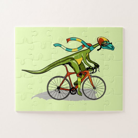 Puzzle Un Dinosaure Anabisetia À Vélo. (Horizontal)