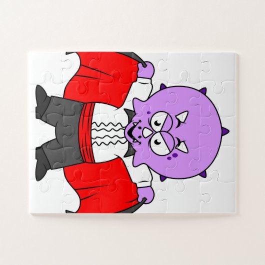 Puzzle Un Dinosaure De Ceratops Habillé Comme Comte Dracu (Horizontal)