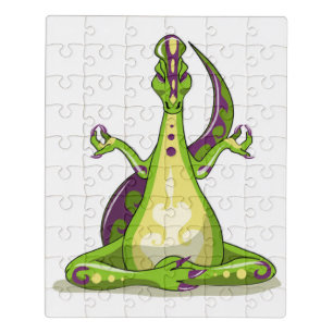 Puzzle Un Dinosaure Iguanodon Qui Fait Du Yoga.