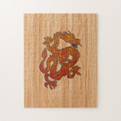 Puzzle Un dragon rouge sur Bambou comme (Vertical)