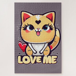 Puzzle Un drôle chat chibi plein d'amour