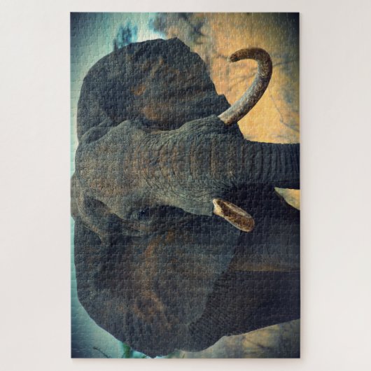 Puzzle Un éléphant africain proche (Vertical)